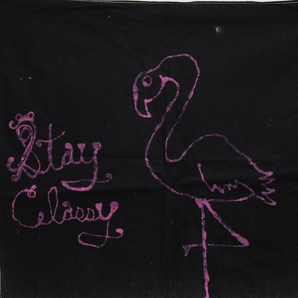 Other Other - Flamingo Batik Small Handkerchief Headcover Artsy Festival Soft Goth